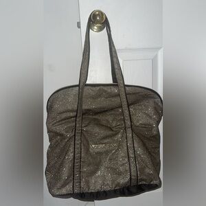 Victoria's Secret Black and Gray Glitter Tote Bag
